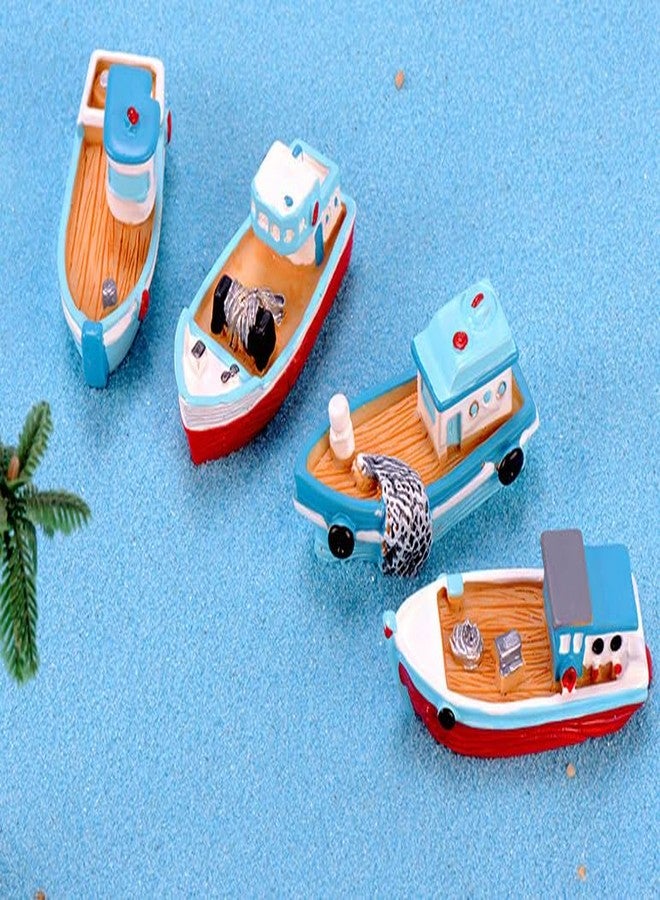 قارب صيد مصغر لبيت الدمى من وينتوين آب، قطعتان، نموذج يخت، ديكور متوسطي، تماثيل مكتبية من الراتنج، زينة، ديكور شاطئ المحيط، ديكور منظر طبيعي مصغر، إكسسوارات بيت الدمى، ديكورات - Image 2